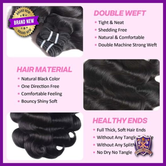 100% Brazilian Virgin Human Hair Extensions 4 Bundles Body Wave 20-26 Inch main image 5